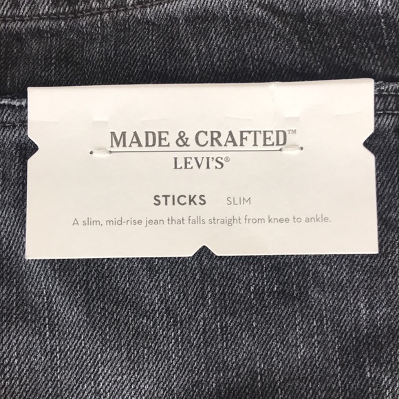 Levi’s Made & Crafted Sticks Slim Jeans in “Tar” Size 24x32 ITALY MADE NWT - Picture 10 of 12